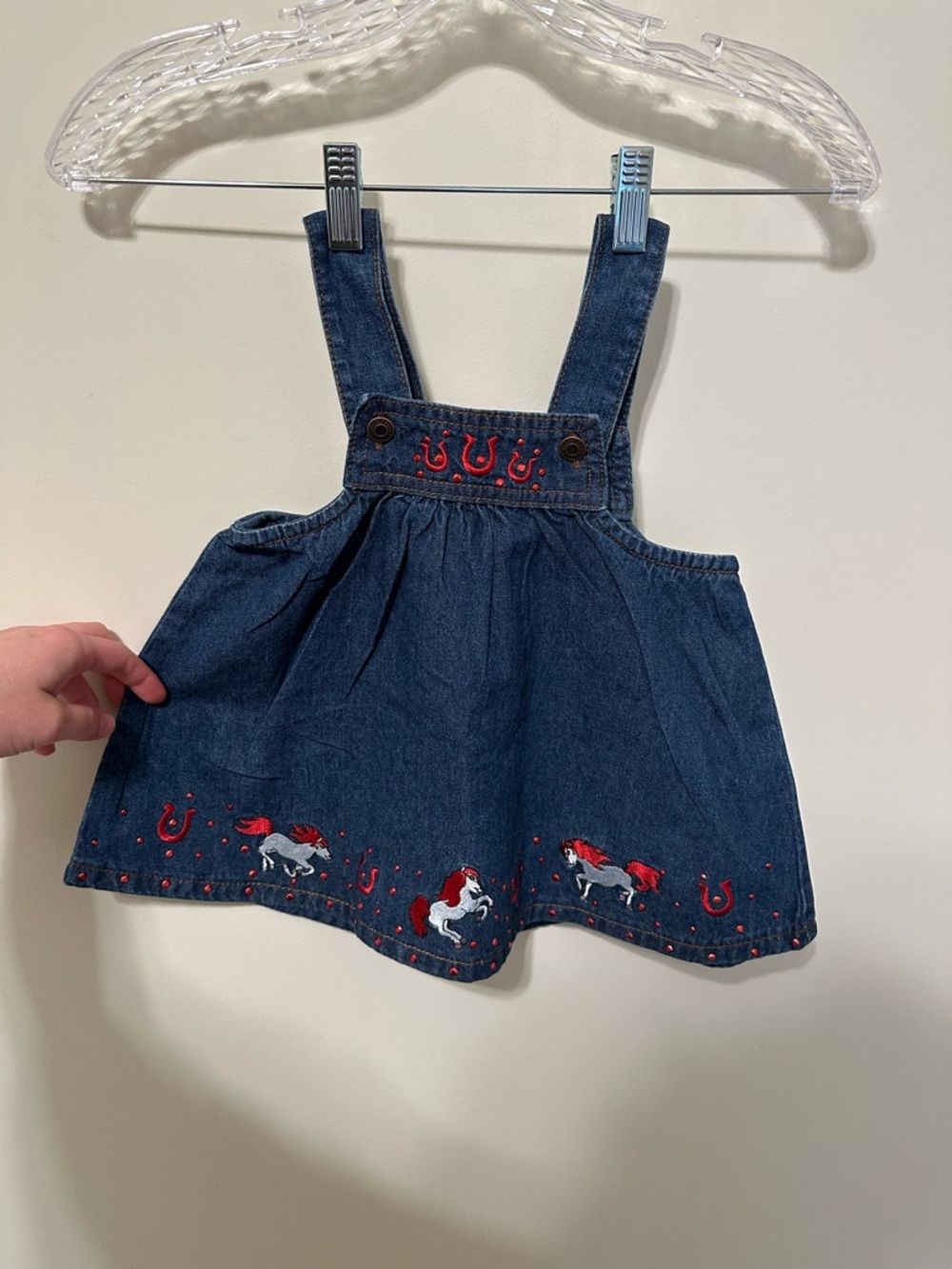 Baby Korral denim overall dress